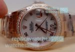Replica Rolex Datejust White Roman Dial Rose Gold Case Watch
